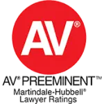 AV Preeminent Martindale-Hubbell Lawyer Ratings logo, signifying the highest level of professional excellence